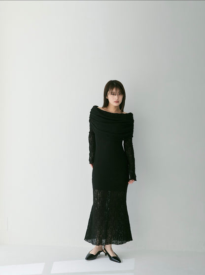 Lace Skin Convertible Drape Dress