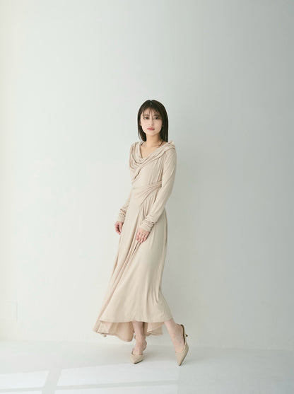 Sculpted Flow Drape Dress