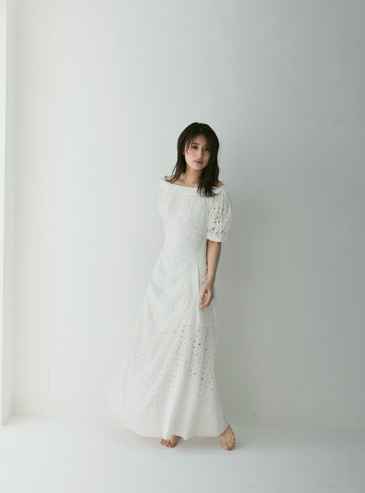 Dot Pattern Cotton Flare Dress