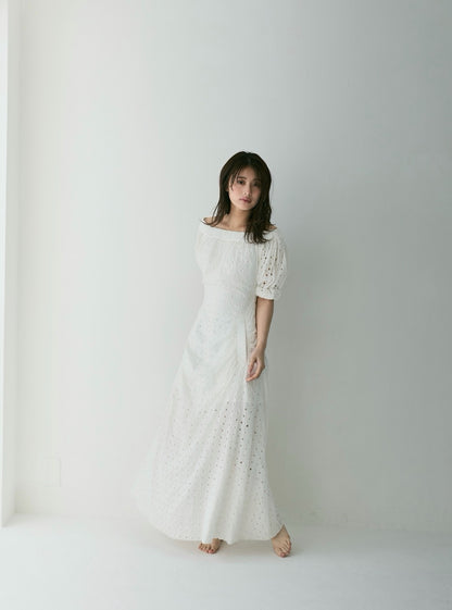Dot Pattern Cotton Flare Dress