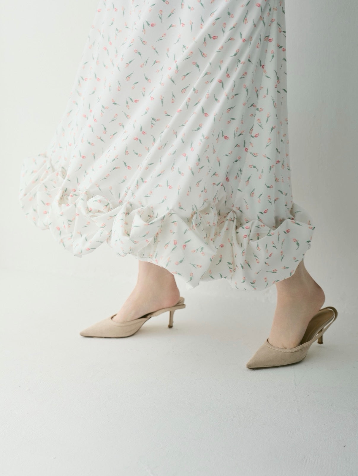 Floral Balloon Hem Dress