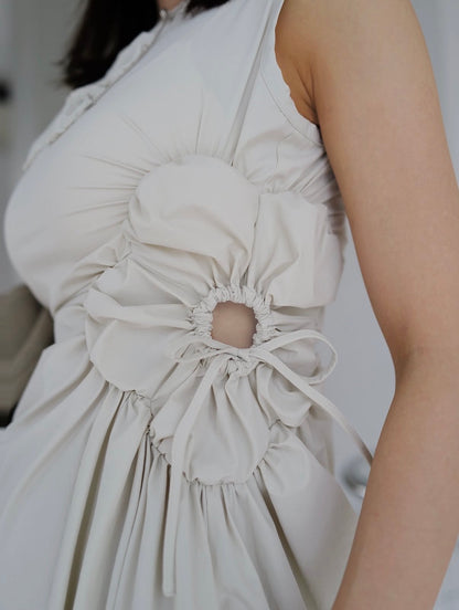 Blooming Cutout Tie Dress