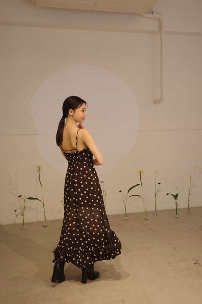 Dot Balloon Hem Dress