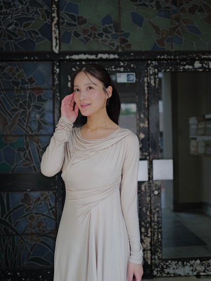 Sculpted Flow Drape Dress