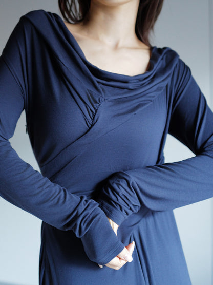 Sculpted Flow Drape Dress