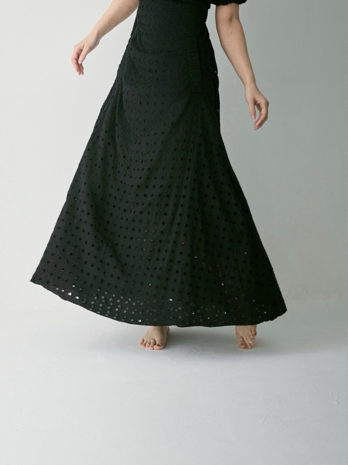 Dot Pattern Cotton Flare Dress – VALLAN