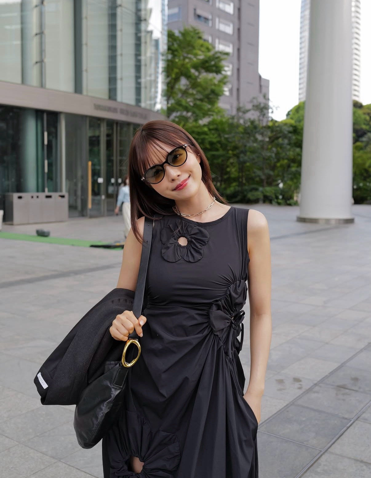 Blooming Cutout Tie Dress