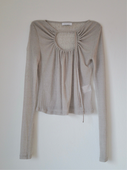 Decollete Gather Sheer Tops