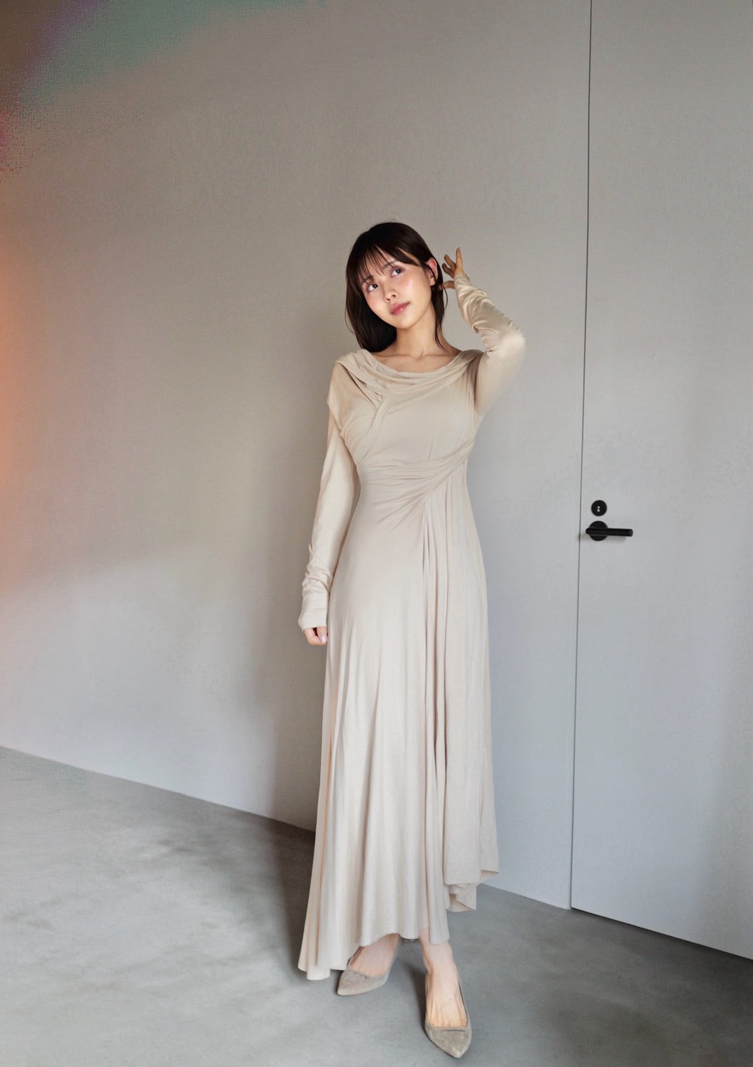 Sculpted Flow Drape Dress