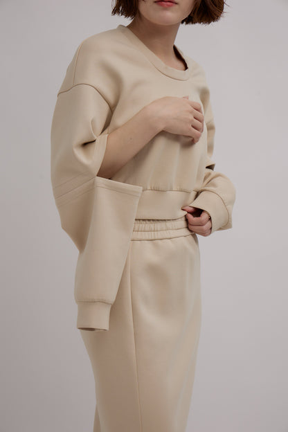 Emboss Cutout Sweat Set Up