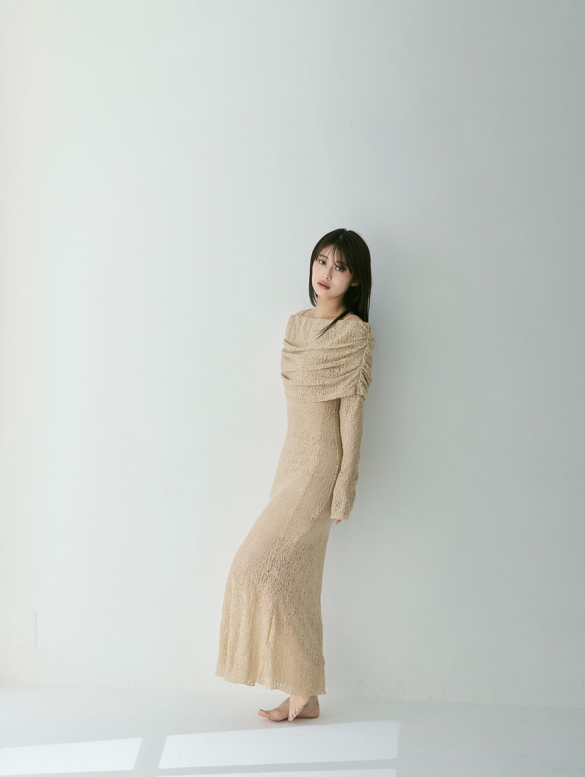 Lace Skin Convertible Drape Dress