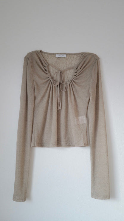 Decollete Gather Sheer Tops