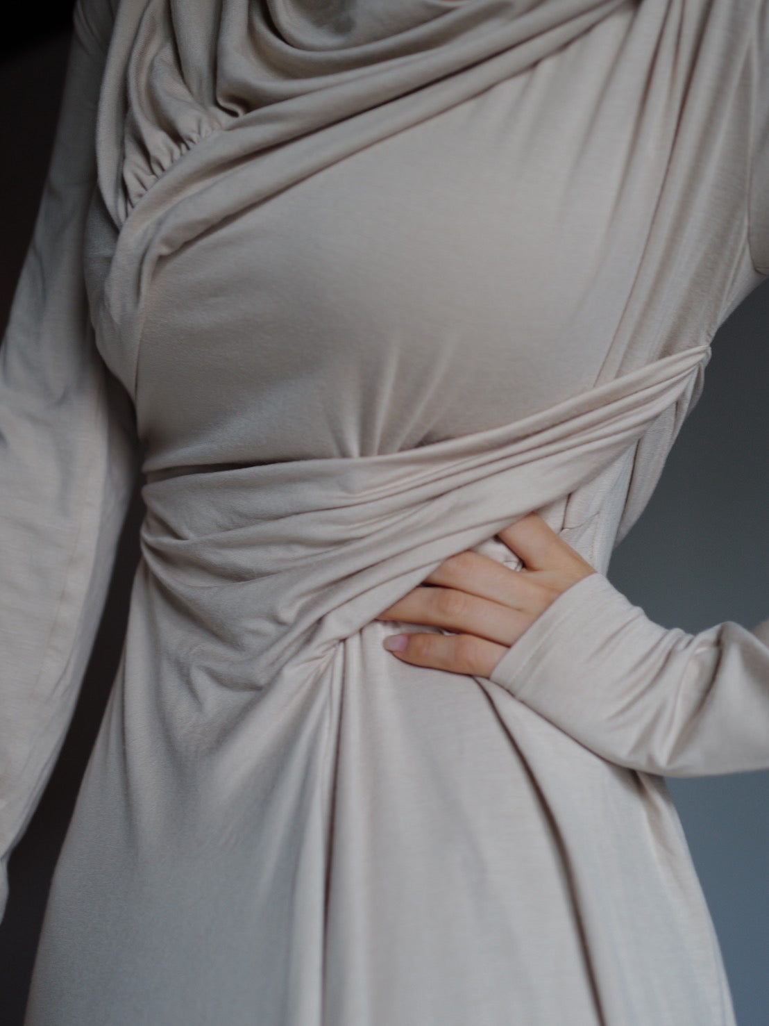 Sculpted Flow Drape Dress