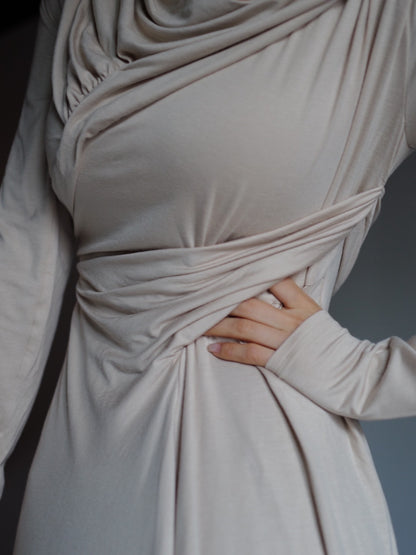 Sculpted Flow Drape Dress
