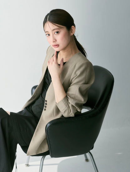 Lined Bottons Classical Cocoon Jacket