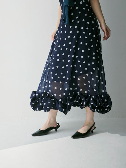 Dot Balloon Hem Dress