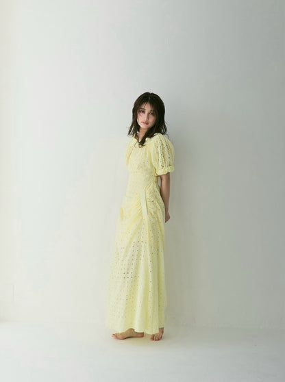 Dot Pattern Cotton Flare Dress