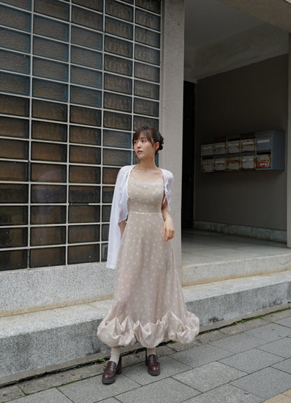 Dot Balloon Hem Dress