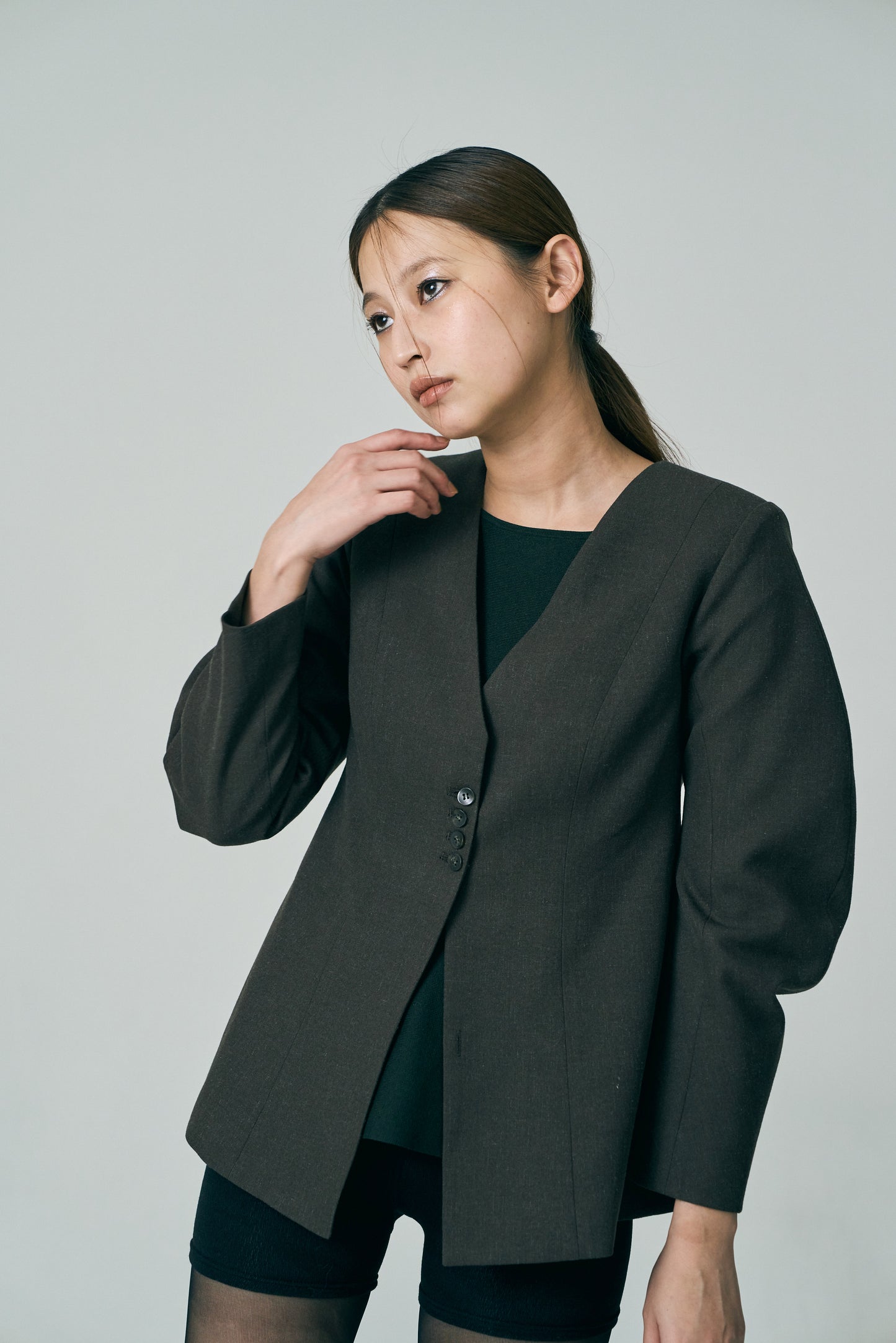 Lined Bottons Classical Cocoon Jacket