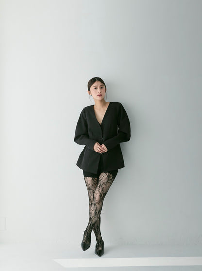 Lined Bottons Classical Cocoon Jacket