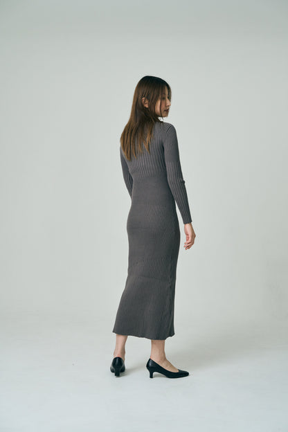 Dual Cutout Sculpted Rib Knit Dress