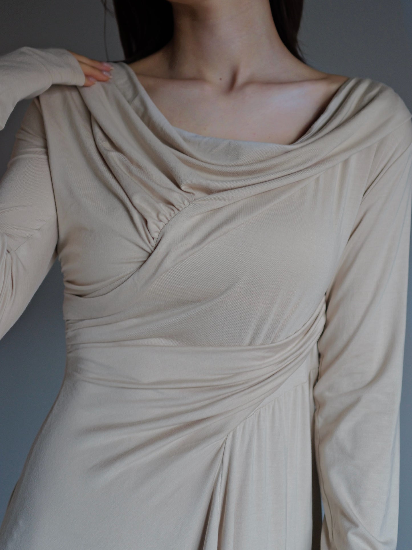Sculpted Flow Drape Dress
