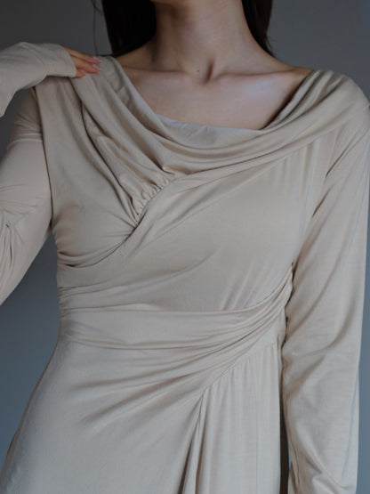 Sculpted Flow Drape Dress