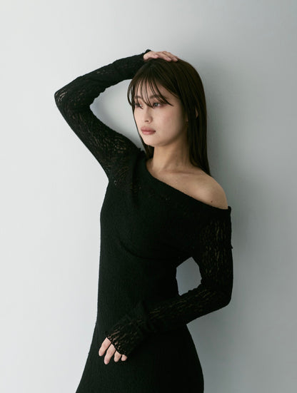 Lace Skin Convertible Drape Dress