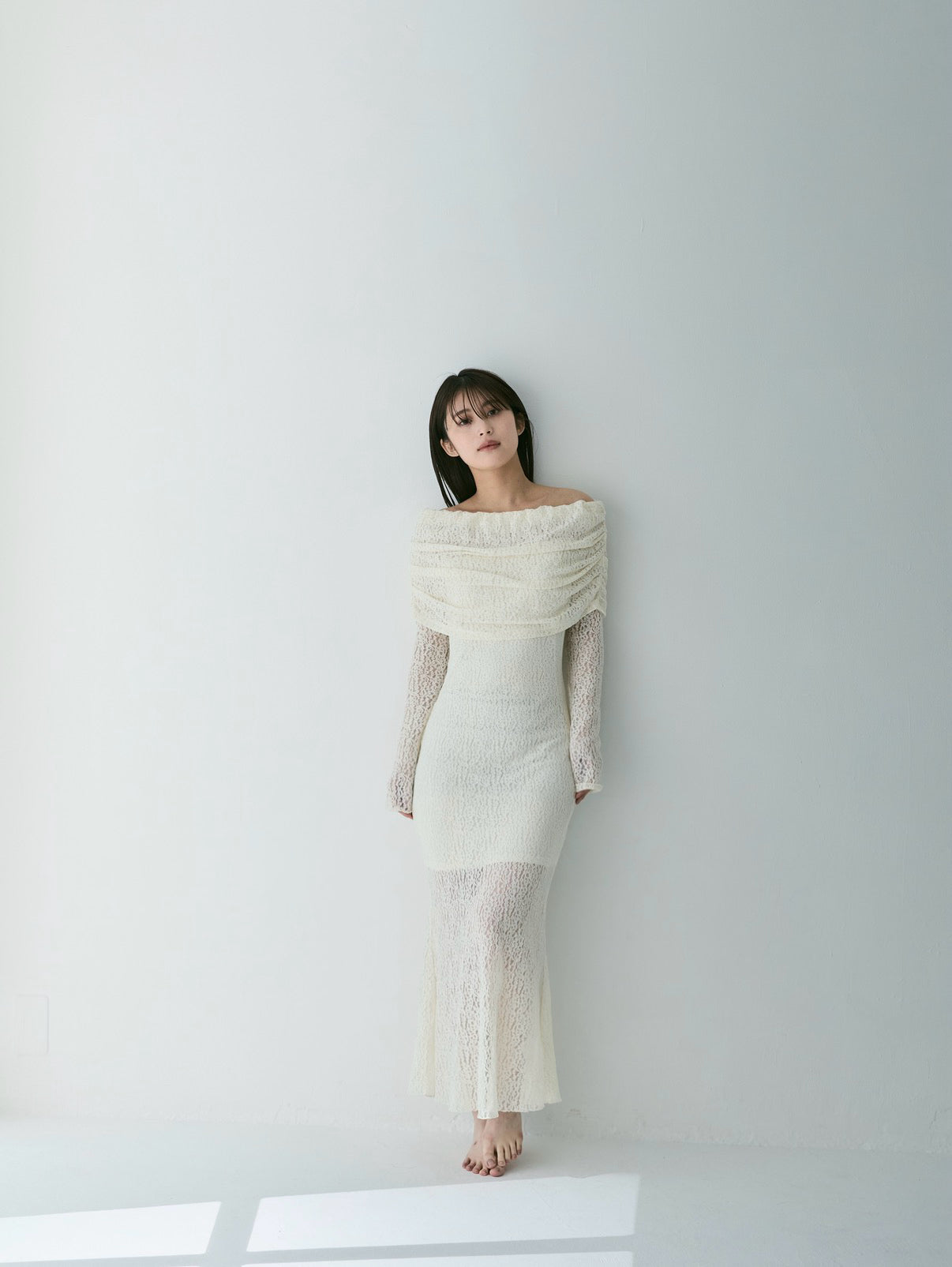 Lace Skin Convertible Drape Dress