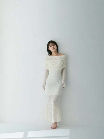 Lace Skin Convertible Drape Dress