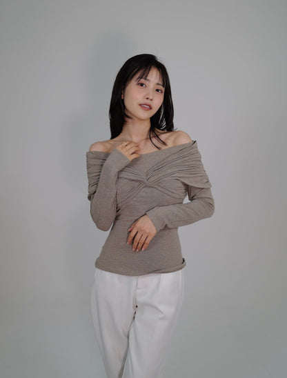 Crossed Reversible Offshoulder Tops