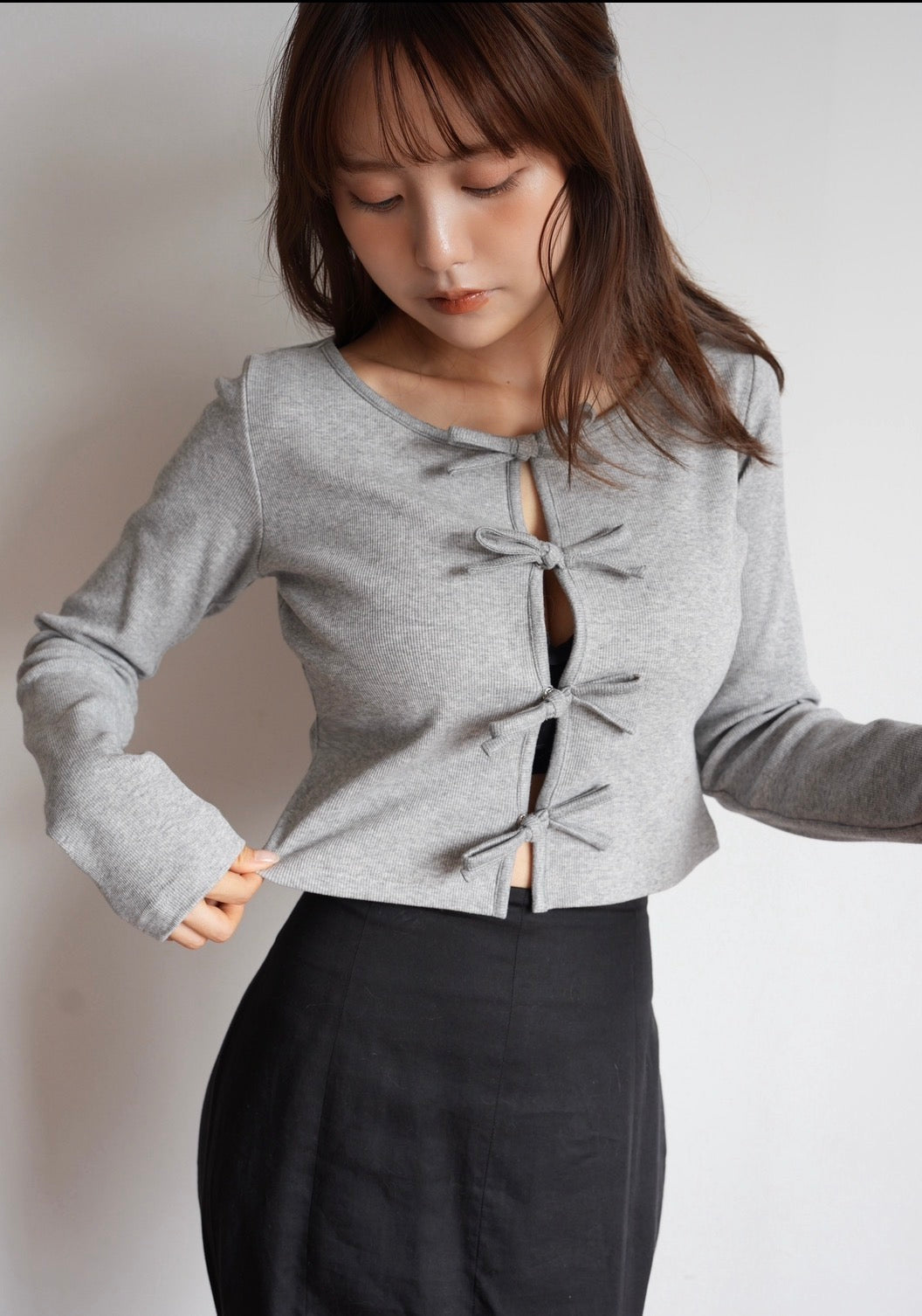 Rib Ribbon Cardigan