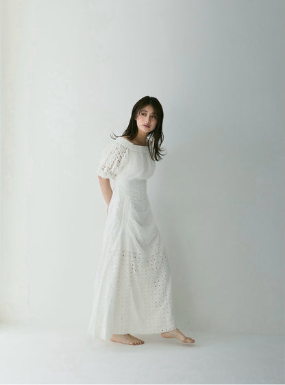 Dot Pattern Cotton Flare Dress