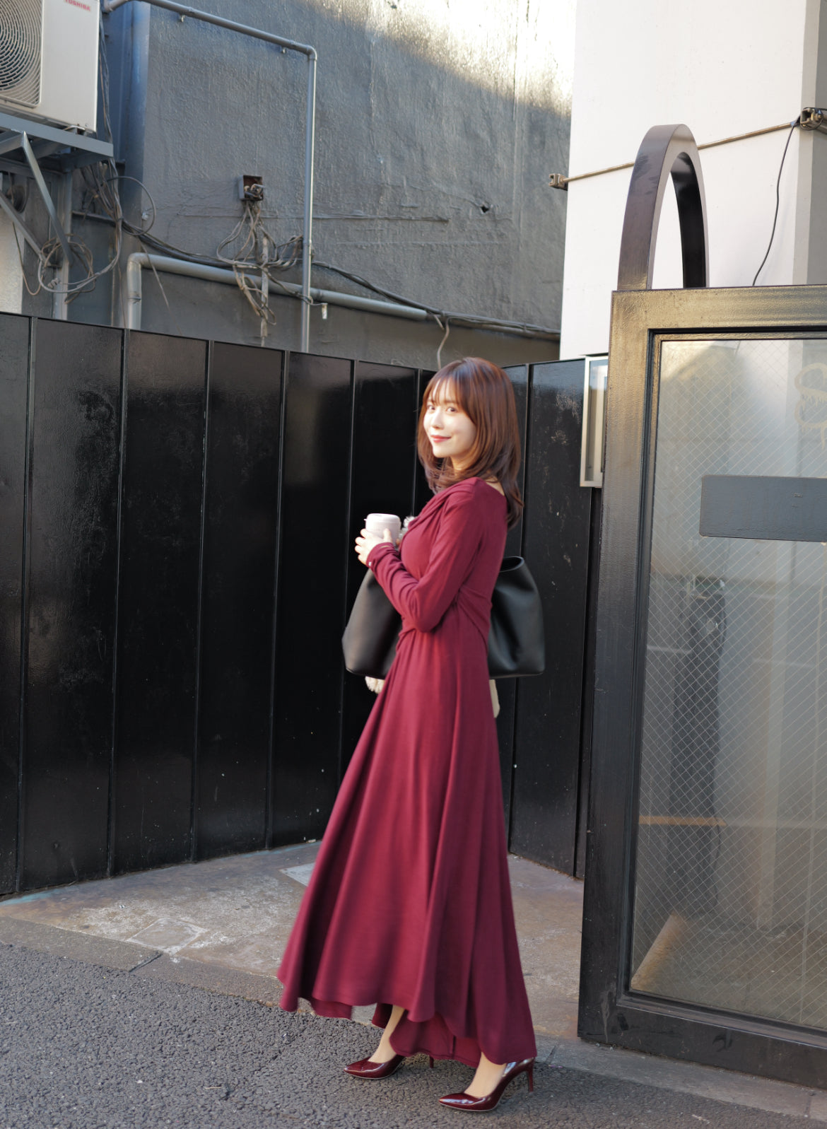 Sculpted Flow Drape Dress