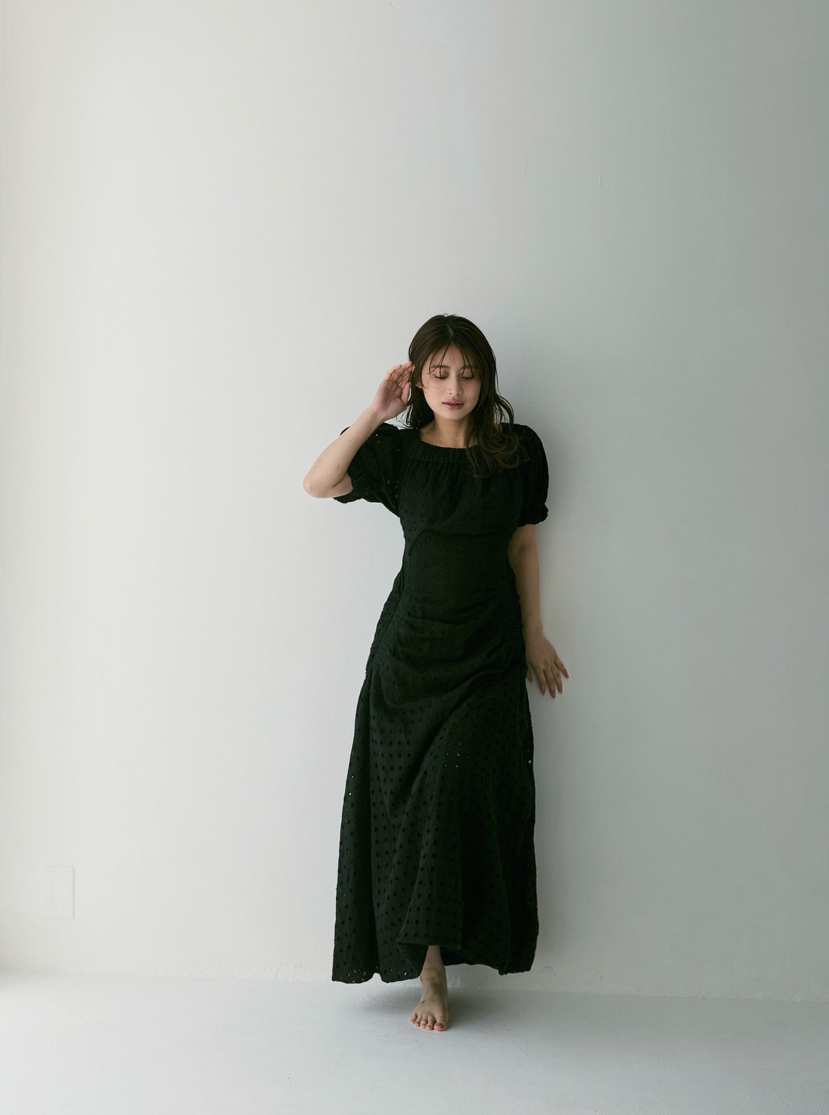 最終値下VALLAN Dot PatternCotton Flare Dress Dot Pattern Cotton Flare Dress – VALLAN