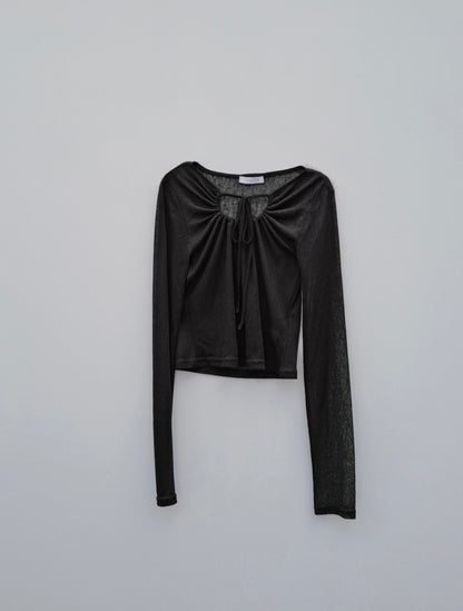 Decollete Gather Sheer Tops