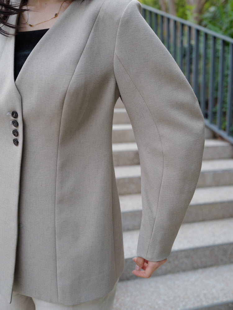 Lined Bottons Classical Cocoon Jacket