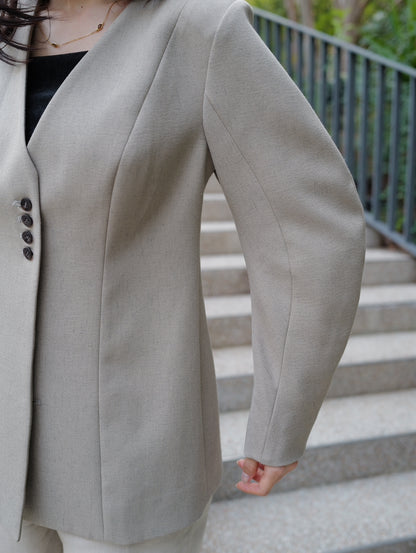Lined Bottons Classical Cocoon Jacket