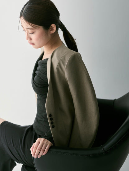 Lined Bottons Classical Cocoon Jacket