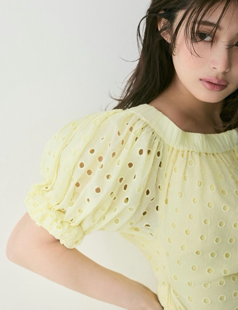 Dot Pattern Cotton Flare Dress – VALLAN