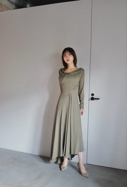 Sculpted Flow Drape Dress