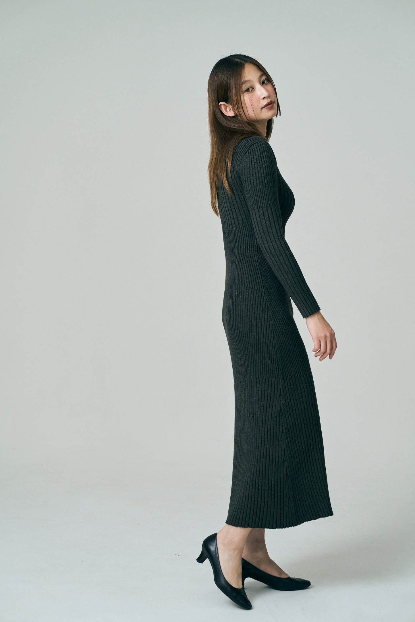 Dual Cutout Sculpted Rib Knit Dress