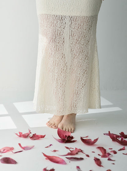 Lace Skin Convertible Drape Dress