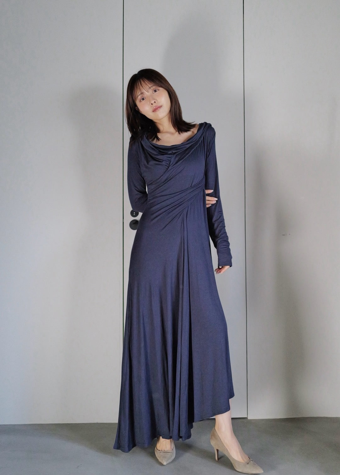 Sculpted Flow Drape Dress