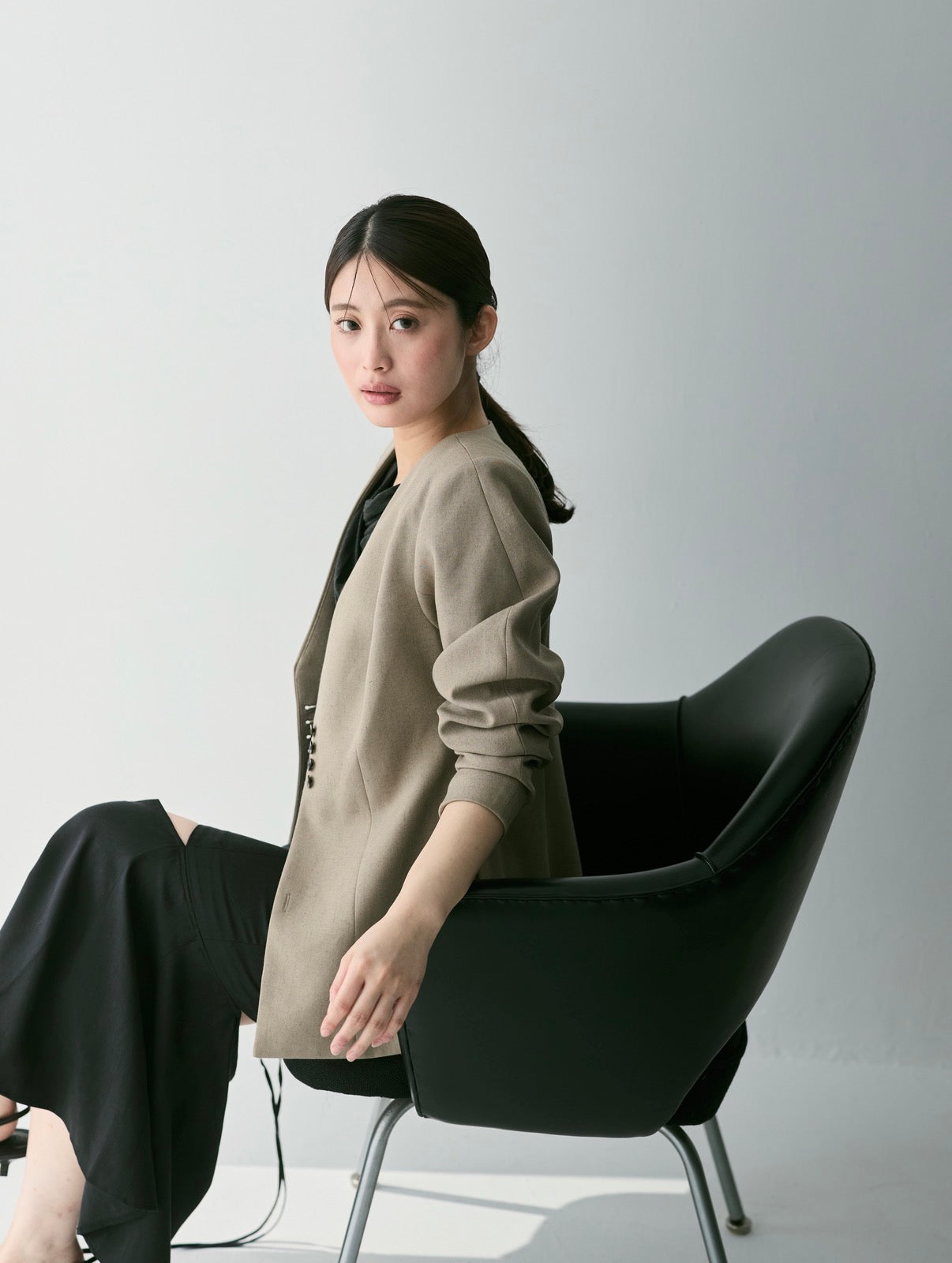 Lined Bottons Classical Cocoon Jacket