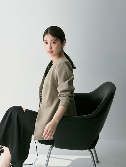 Lined Bottons Classical Cocoon Jacket