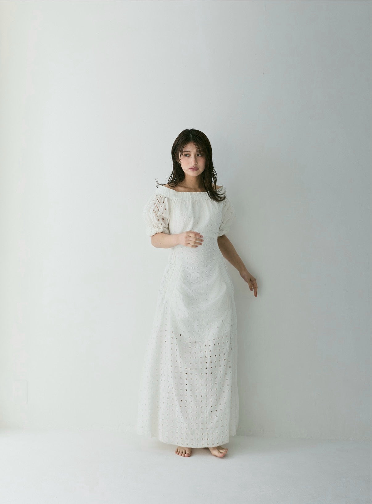 Dot Pattern Cotton Flare Dress