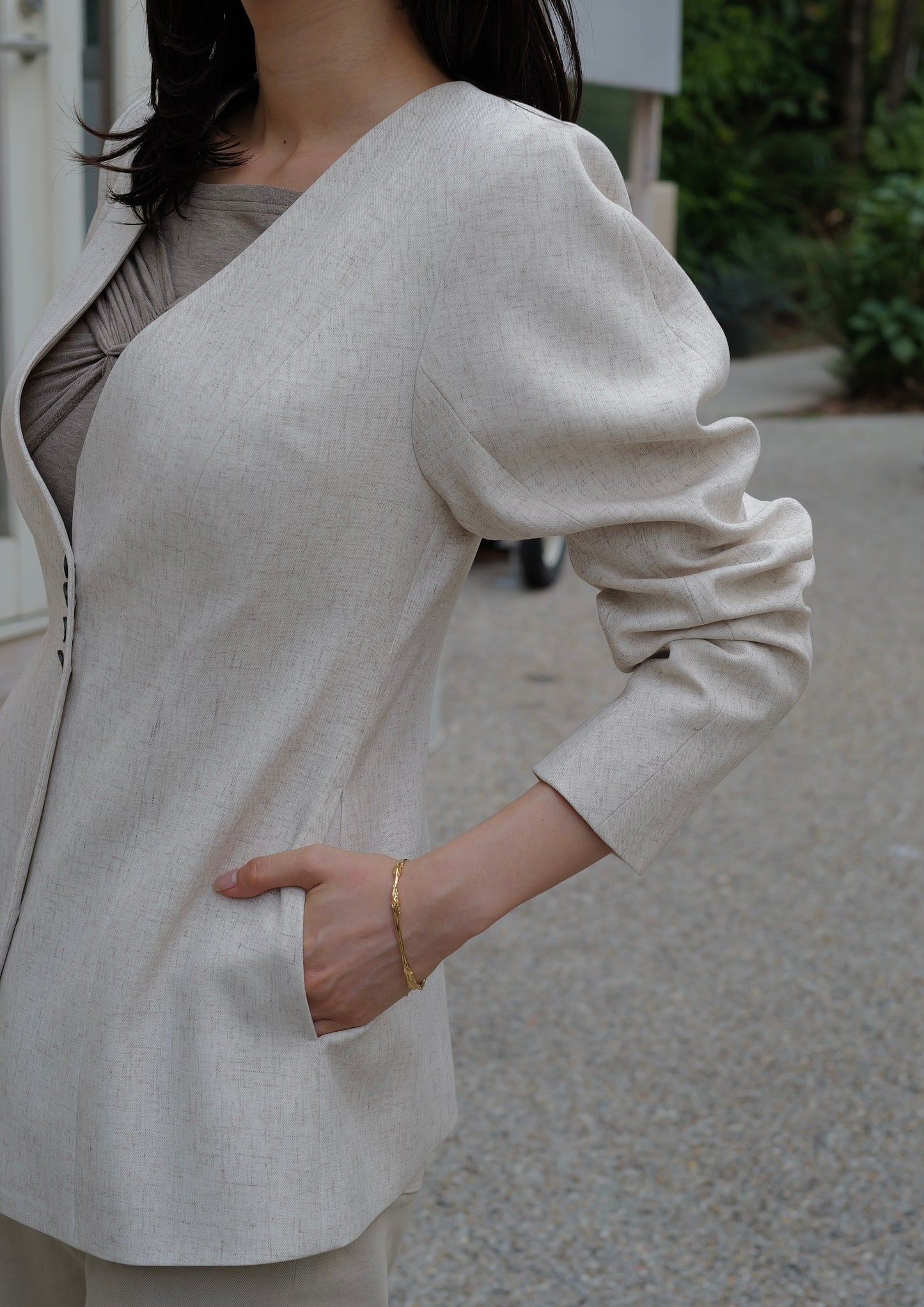 Lined Bottons Classical Cocoon Jacket