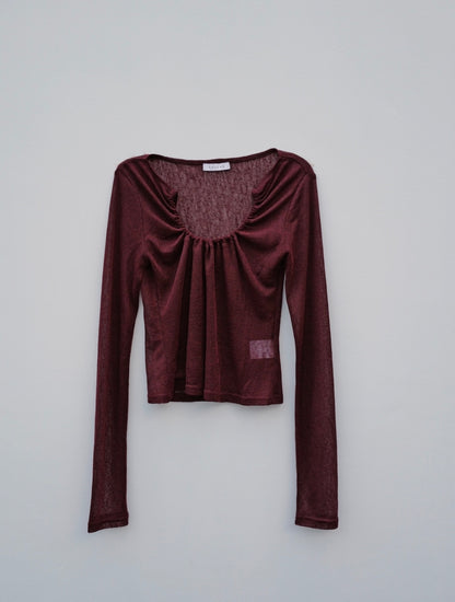 Decollete Gather Sheer Tops