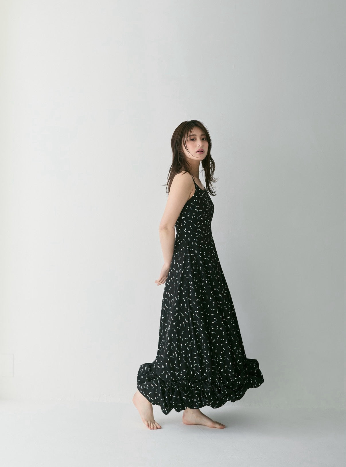Floral Balloon Hem Dress